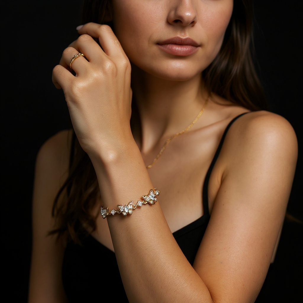 Papillon d'Amour Éternité Bracelet - 24k Gold