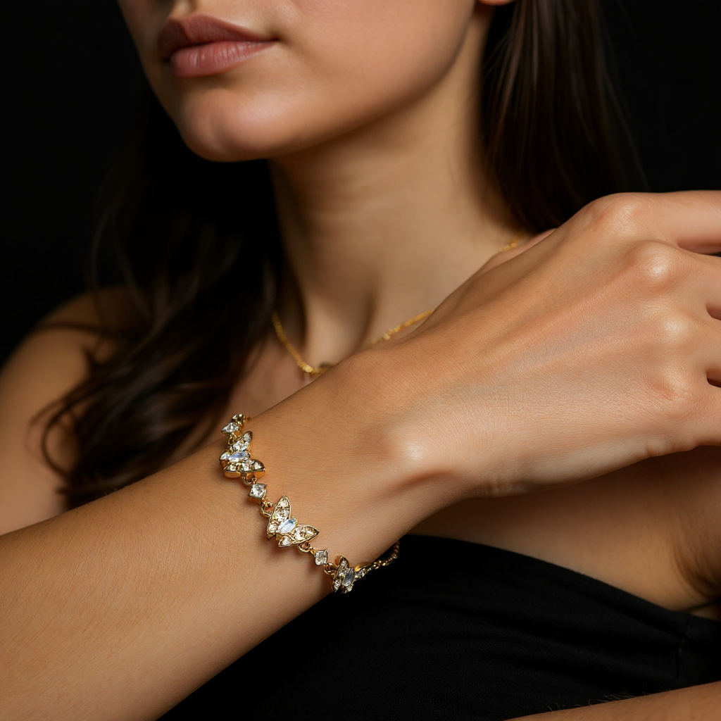 Papillon d'Amour Éternité Bracelet - 24k Gold