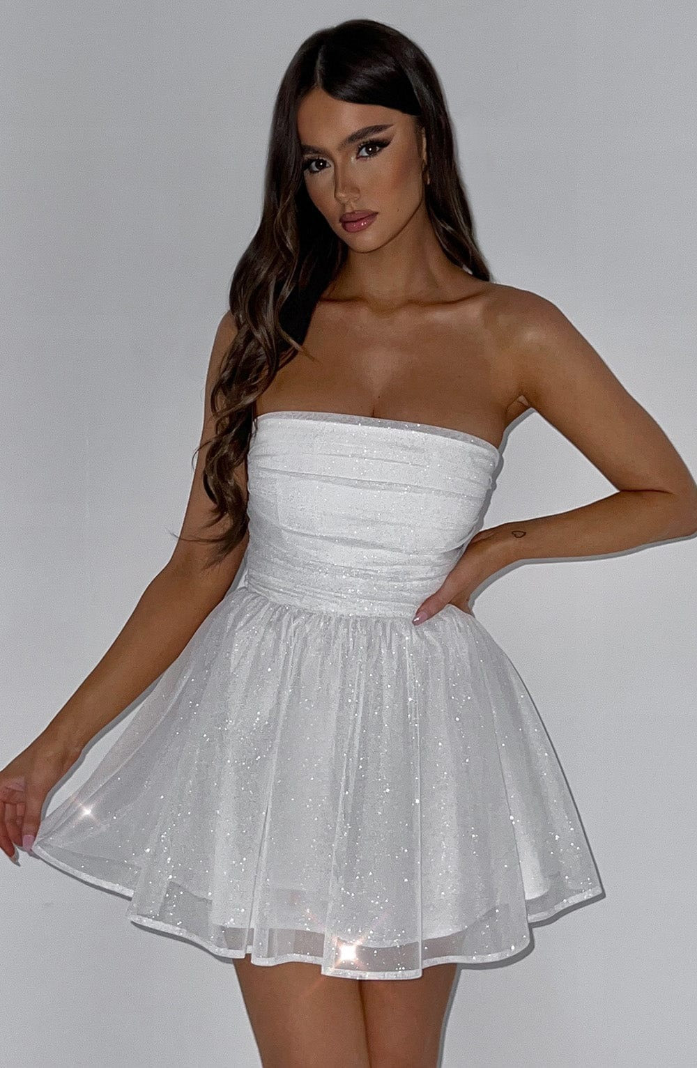 Madeline Patchwork Strapless | Mini Dress