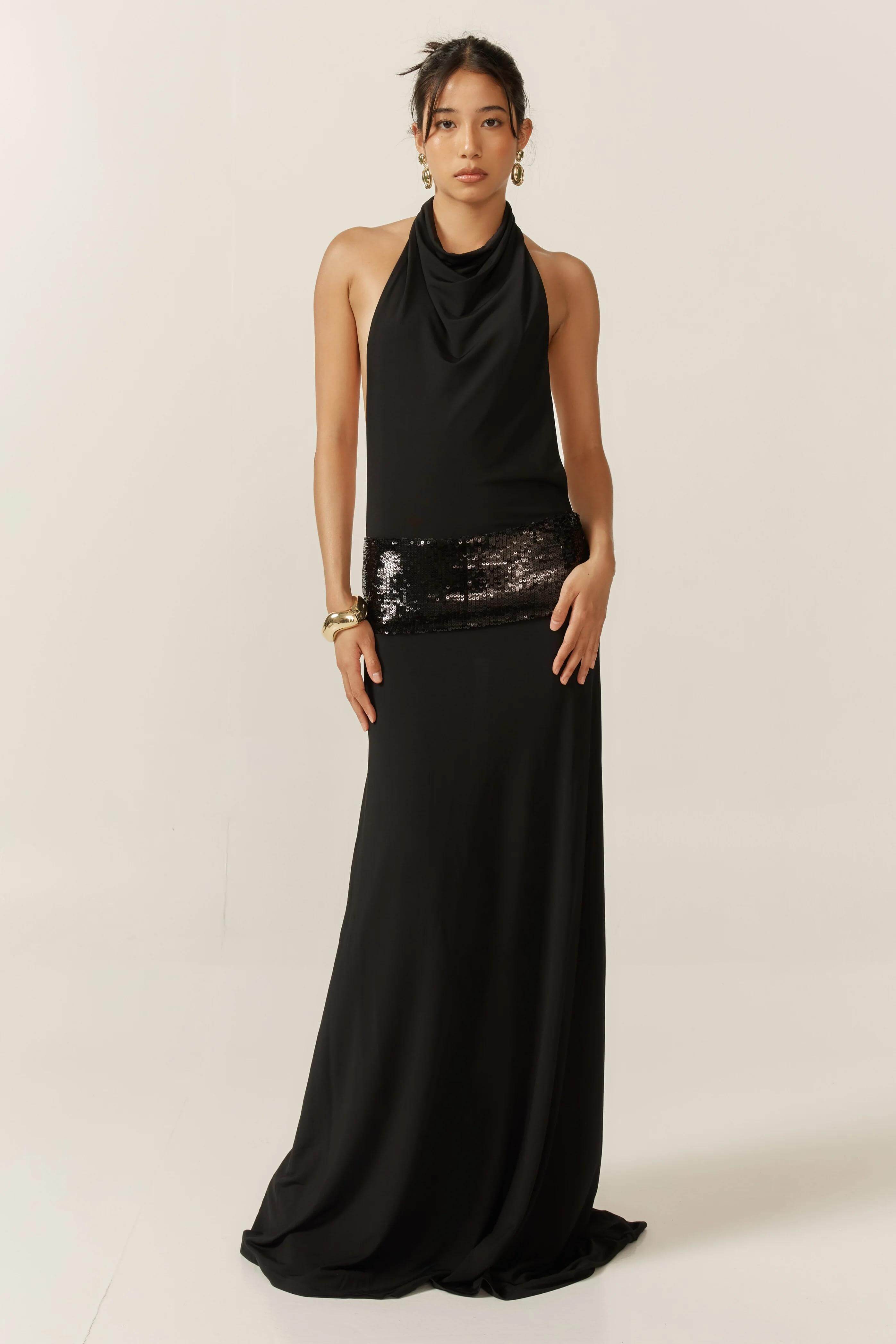 Goldie Halter Neck Maxi Dress