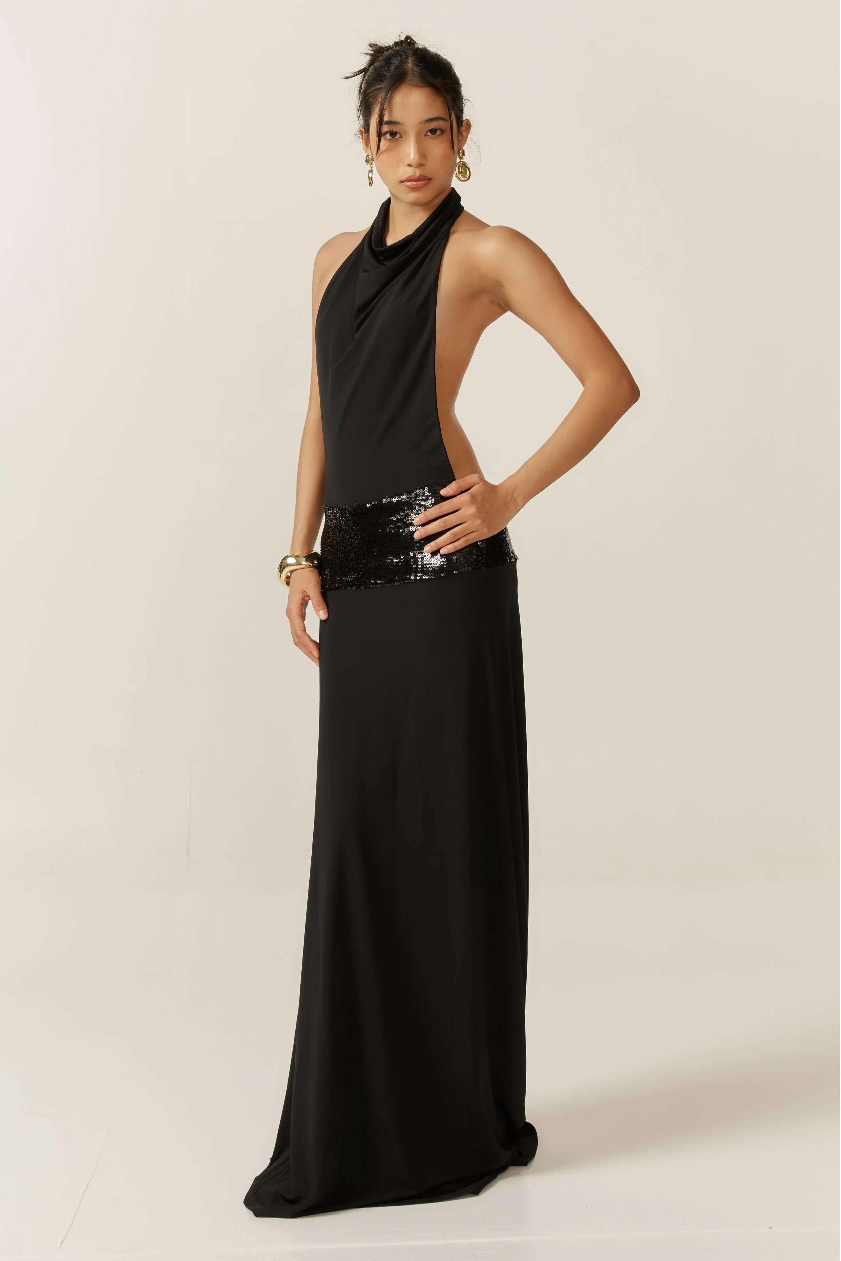 Goldie Halter Neck Maxi Dress