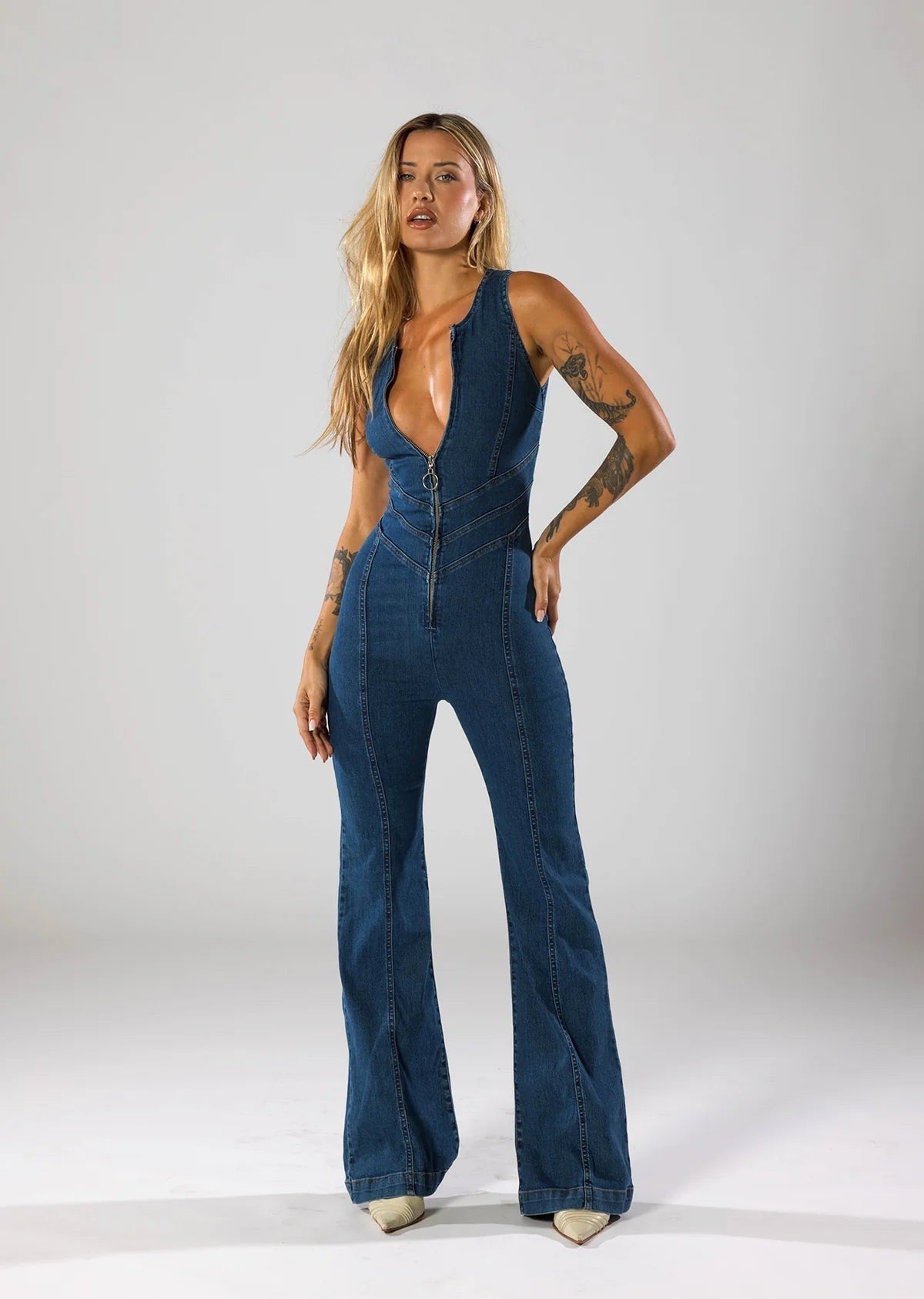Arabella Heart Denim Jumpsuit