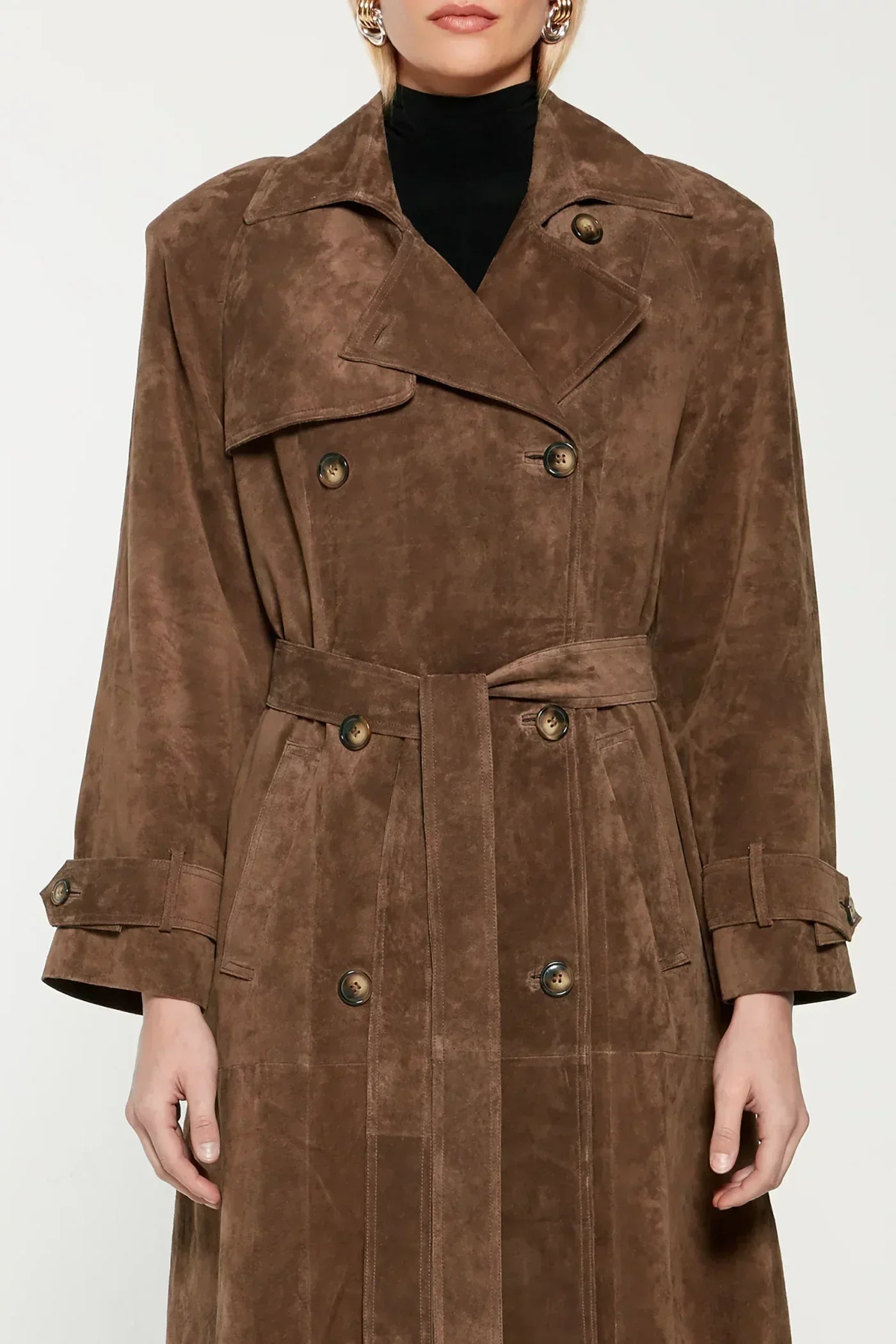 Hailey Suede Trench Coat