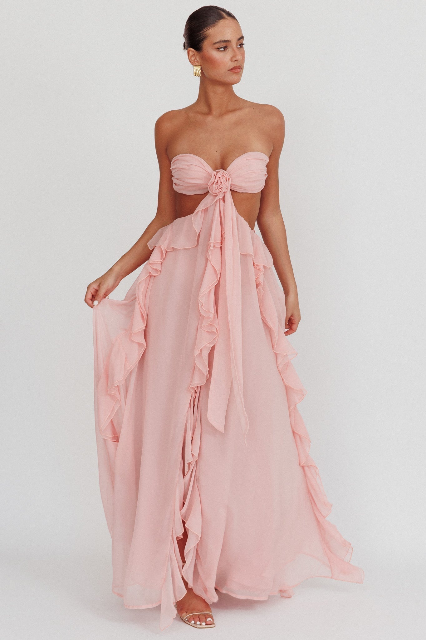 Chiffon | Ruffle Maxi Dress