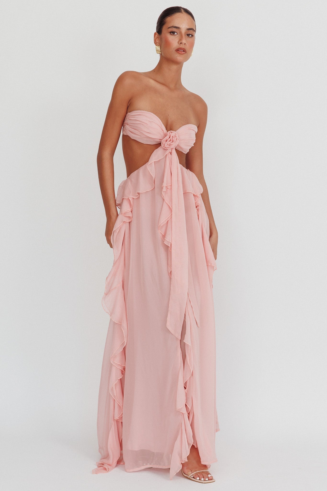 Chiffon | Ruffle Maxi Dress