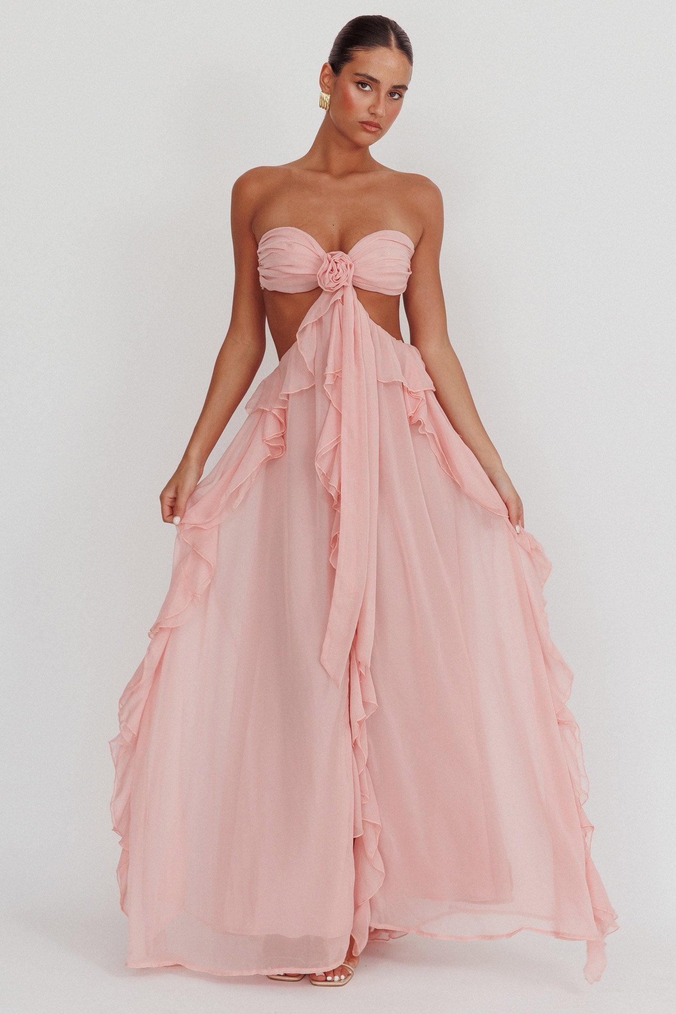 Chiffon | Ruffle Maxi Dress