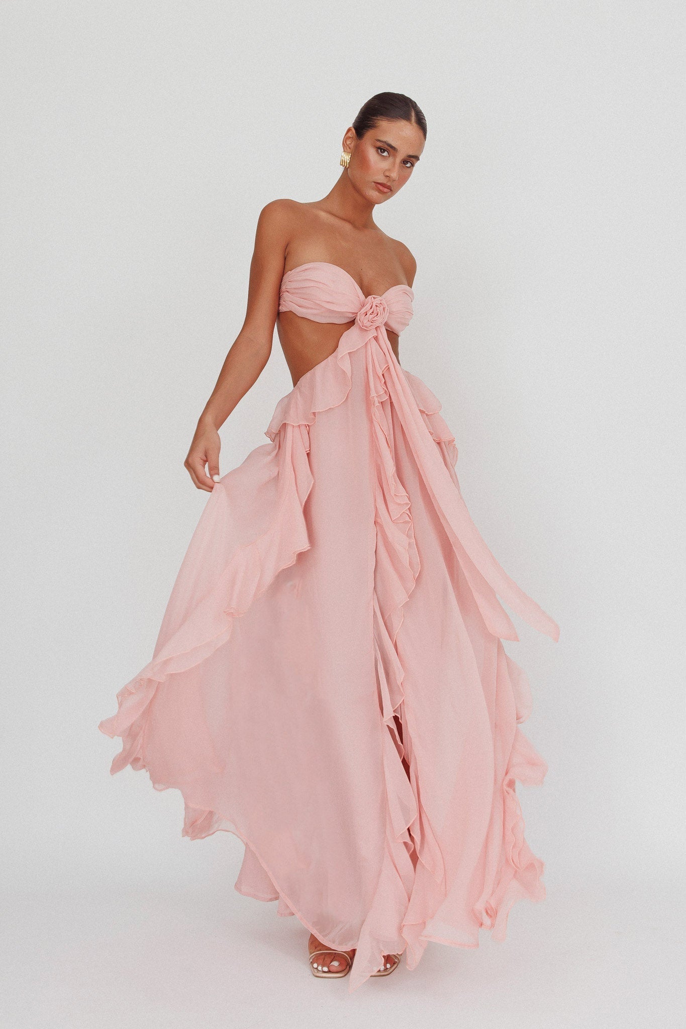 Chiffon | Ruffle Maxi Dress