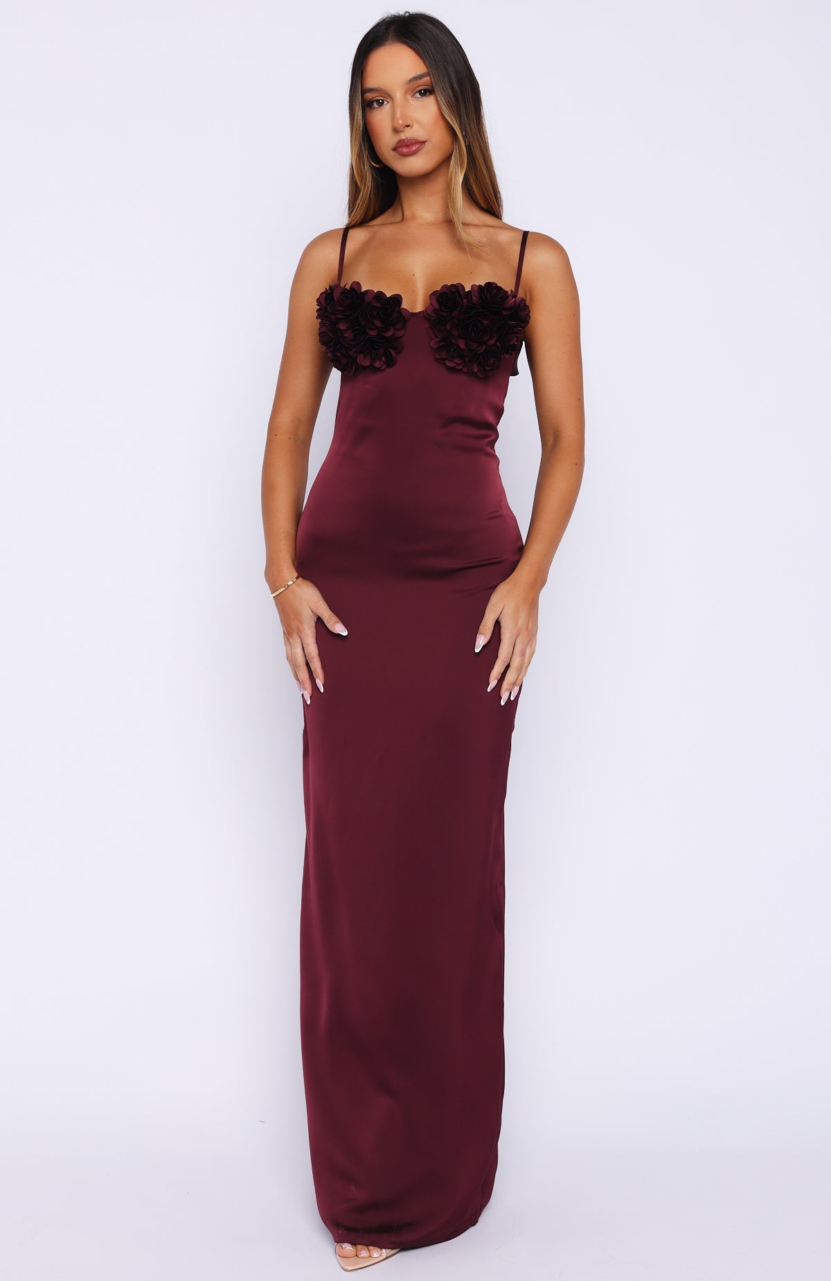 Burgundy Petal | Maxi Dress