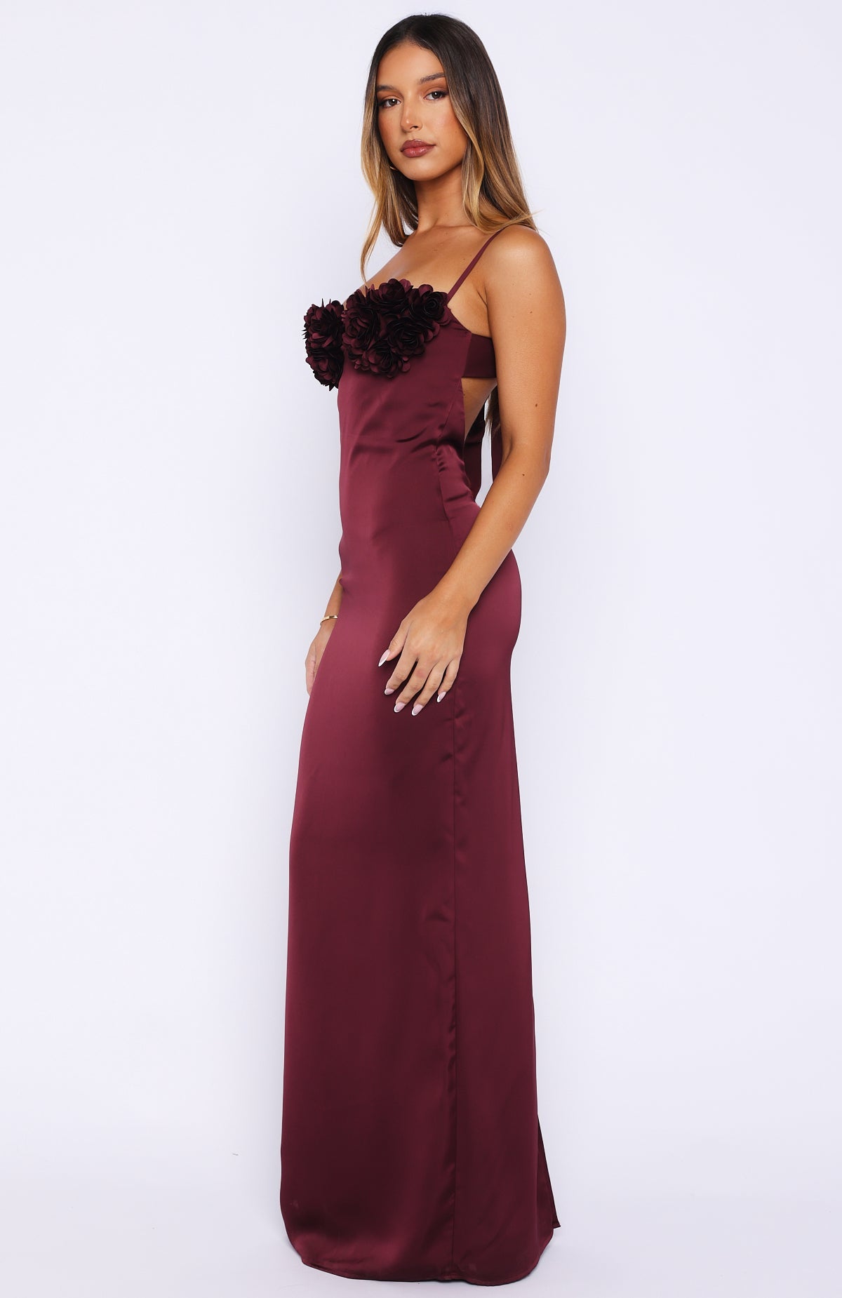 Burgundy Petal | Maxi Dress